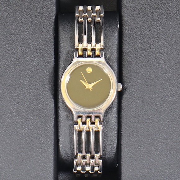 Movado Accessories - Movado Esperanza two-tone round black dial ladies quartz watch